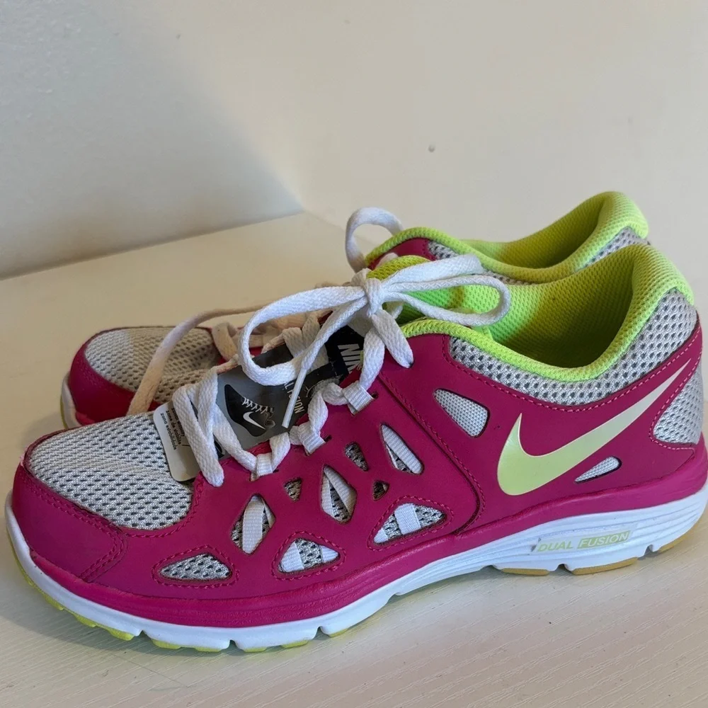 Nike Kids Sneakers in Pink and Lime Green